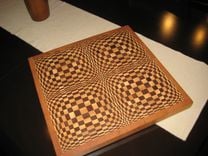 Butterfly Pattern Maple, Cherry, And Walnut Cutting Board 2 small