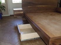 Sappy Walnut Mid-Century Modern Bed And Nightstands 2 small