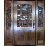 Carved Entry Door,Bald Eagle In Forest On Black Walnut. 1 small