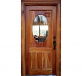 Cherry Carved Entry Door With Chickadees 1 small