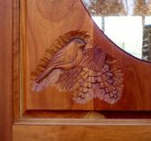 Cherry Carved Entry Door With Chickadees 2 small