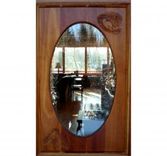 Cherry Carved Entry Door With Chickadees 3 small