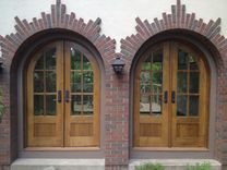 Arched Quarter Sawn White Oak Entry Doors 1 small