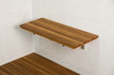 Teak Wall-Mount Fold Down Bench 4 small