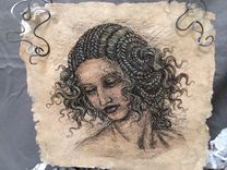 Ink Portrait On Handmade Paper 2 small