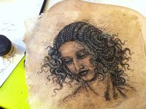 Ink Portrait On Handmade Paper 4 small