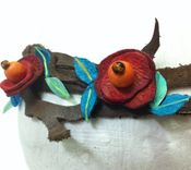 Leather Flower Vine Headband 2 small