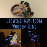 Glowing Mushrooms On A Solid Wood Ring 1 small