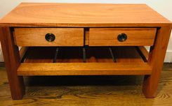 Bench, Seat Or Accent Table With Drawers And Shelf Made From Solid Mahogany 5 small