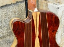 Pinol Guitars And Ukuleles Style Om-000  Solid Cocobolo Rosewood Body / Mahogany Top (Free Shiping) 5 small
