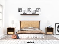 Headboard Queen Size Cherry, Bed, Solid Wood Headboard, King, 6 small