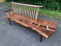 Nakashima Style Walnut Conoid Bench 1 small