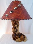 Unique Wooden Rustic Burl Pine Log Table Lamp Handcrafted Natural Wood Furniture Country Home Decor 1 small