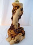 Unique Wooden Rustic Burl Pine Log Table Lamp Handcrafted Natural Wood Furniture Country Home Decor 2 small