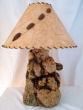 Burled Pine Wood Rustic Wooden Lamp - Handmade Rustic Wooden Lamp 1 small