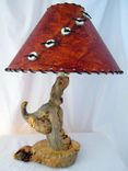 Rustic Pine Burl Log Table Lamp Wooden Lamp Design Country Home Decor 1 small