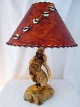 Pine Burl Rustic Wooden Log Table Lamp Mountain Cottage Decor 1 small