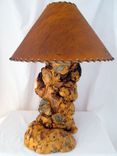 Handmade Wooden Burl Pine Rustic Log Table Lamp Country Home Decor 2 small