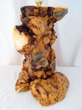 Handmade Wooden Burl Pine Rustic Log Table Lamp Country Home Decor 4 small
