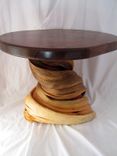 Rustic Log Furniture End Accent Coffee Table Natural Juniper & Walnut Slab Turquoise Inlay 3 small