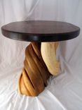 Rustic Log Furniture End Accent Coffee Table Natural Juniper & Walnut Slab Turquoise Inlay 5 small