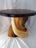 Rustic Log Furniture End Accent Coffee Table Natural Juniper & Walnut Slab Turquoise Inlay 6 small