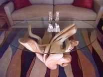 Glass Top Modern Juniper Pedestal Coffee Table 2 small