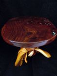 Claro Walnut Coffee Table, With Turquoise Inlay On A Twisted Juniper Base 2 small