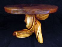 Claro Walnut Coffee Table, With Turquoise Inlay On A Twisted Juniper Base 5 small