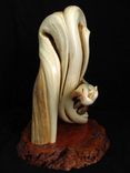 Twisted Juniper Taxidermy Pedestal W/Turquoise Inlay 4 small
