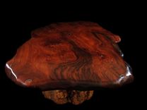 Live Edge Burled Redwood & Burl Pine Coffee Table With Turquoise Inlay 2 small