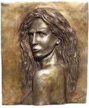 Hot Cast Bronze Bas-Relief Portrait Of Eva Green 1 small