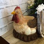 Vintage Chicken Hen Egg Basket French Country Checked Towel Caddy 4 small