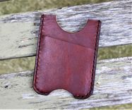 Handmade Leather Minimalist Wallet Minus Wickett And Craig Burgundy Harness Money Clip 2 small