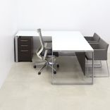 Custom Executive Office Desk L-Shape, Tempered Glass Top - Aspen L-Shape Desk 6 small