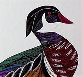Ducks - Quilled Hooded Merganser Miniature Wall Art Framed 1 small