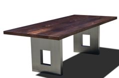 Walnut And Stainless Steel Dining Table 1 small