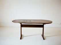 Walnut Ovular Table With Shaker Style Base 2 small