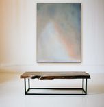 Walnut And Blackened Steel Cocktail Table 1 small
