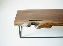 Walnut And Blackened Steel Cocktail Table 3 small