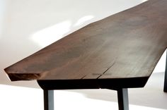 Walnut Slab Desk And Blackened Steel Base 3 small