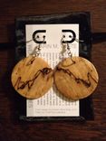 Spalted Maple Wearable Sculpture Earrings With Sterling Silver 6 small