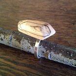 Spalted Maple Wearable Sculpture Ring With Sterling Silver Band 3 small