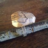 Spalted Maple Wearable Sculpture Ring With Sterling Silver Band 6 small