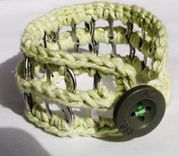 Crocheted Button Pop Tab Cuff Bracelets 5 small