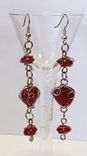Wire Wrapped Glass Bead Dangle Earrings 1 small