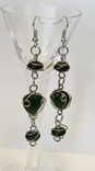 Wire Wrapped Glass Bead Dangle Earrings 3 small