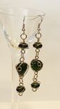 Wire Wrapped Glass Bead Dangle Earrings 6 small