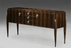 Custom Buffet Cabinet In Ebony With Three Drawers 1 small