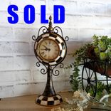Courtly Clock Hand Painted Black And White Checks Clock Whimsy Checked Clock 1 small